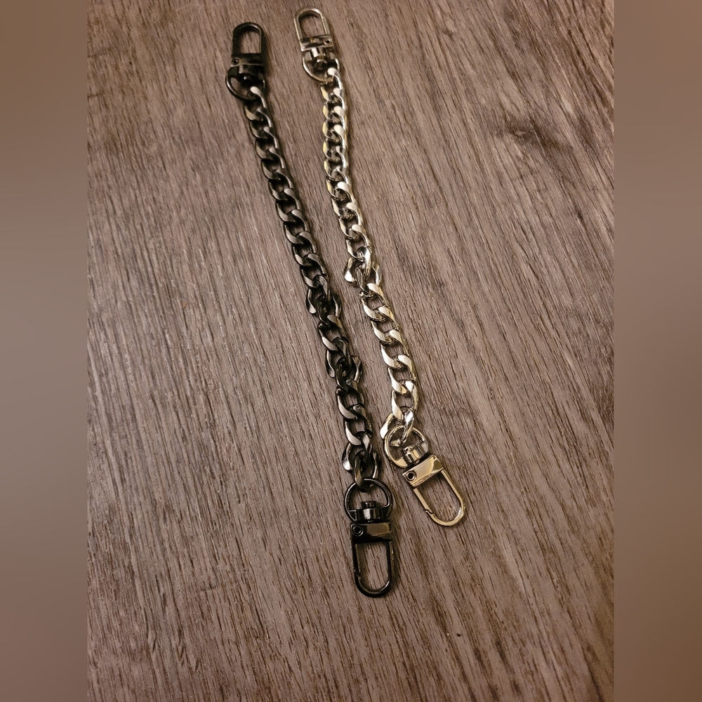 Silver or gunmetal tone chain for wallet/handbag 7.87 in